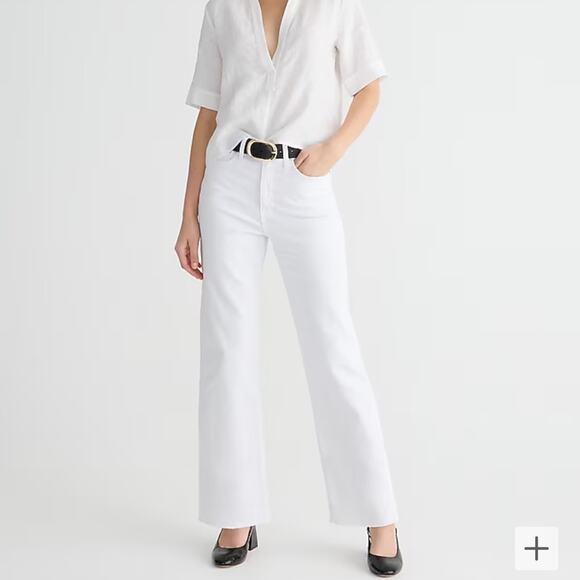 J.Crew Slim Wide-Leg Jean White Wash 33/16 - Picture 1 of 3